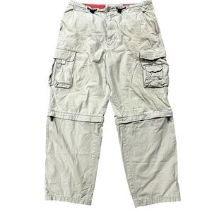 VTG Y2K American Eagle Cargo Pants 33x32 Baggy Convertible Skater Paratroops